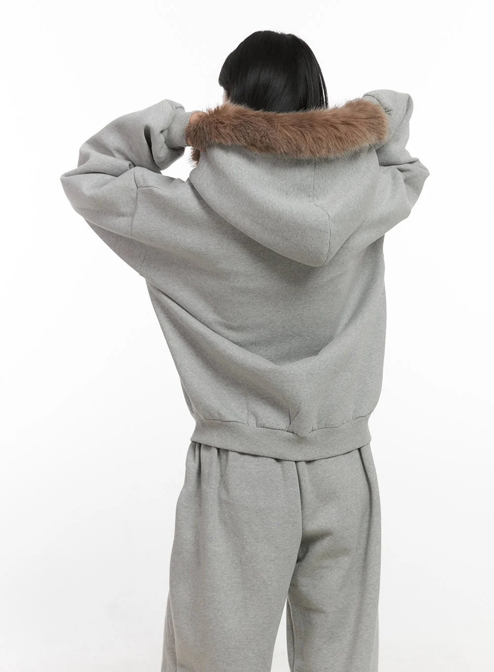 Fur Zip-Up Hoodie