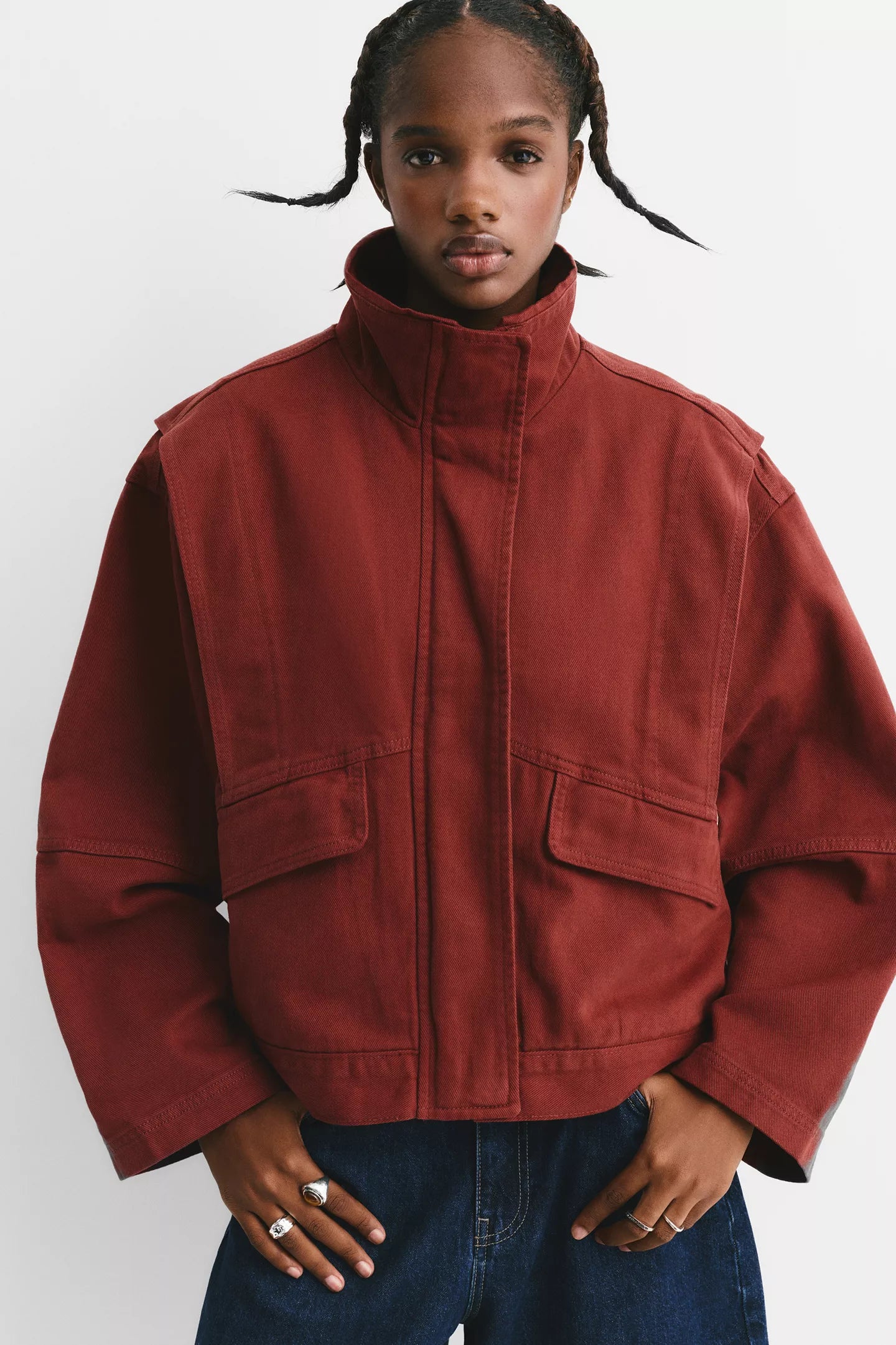 Red Jacket with Patch Pockets