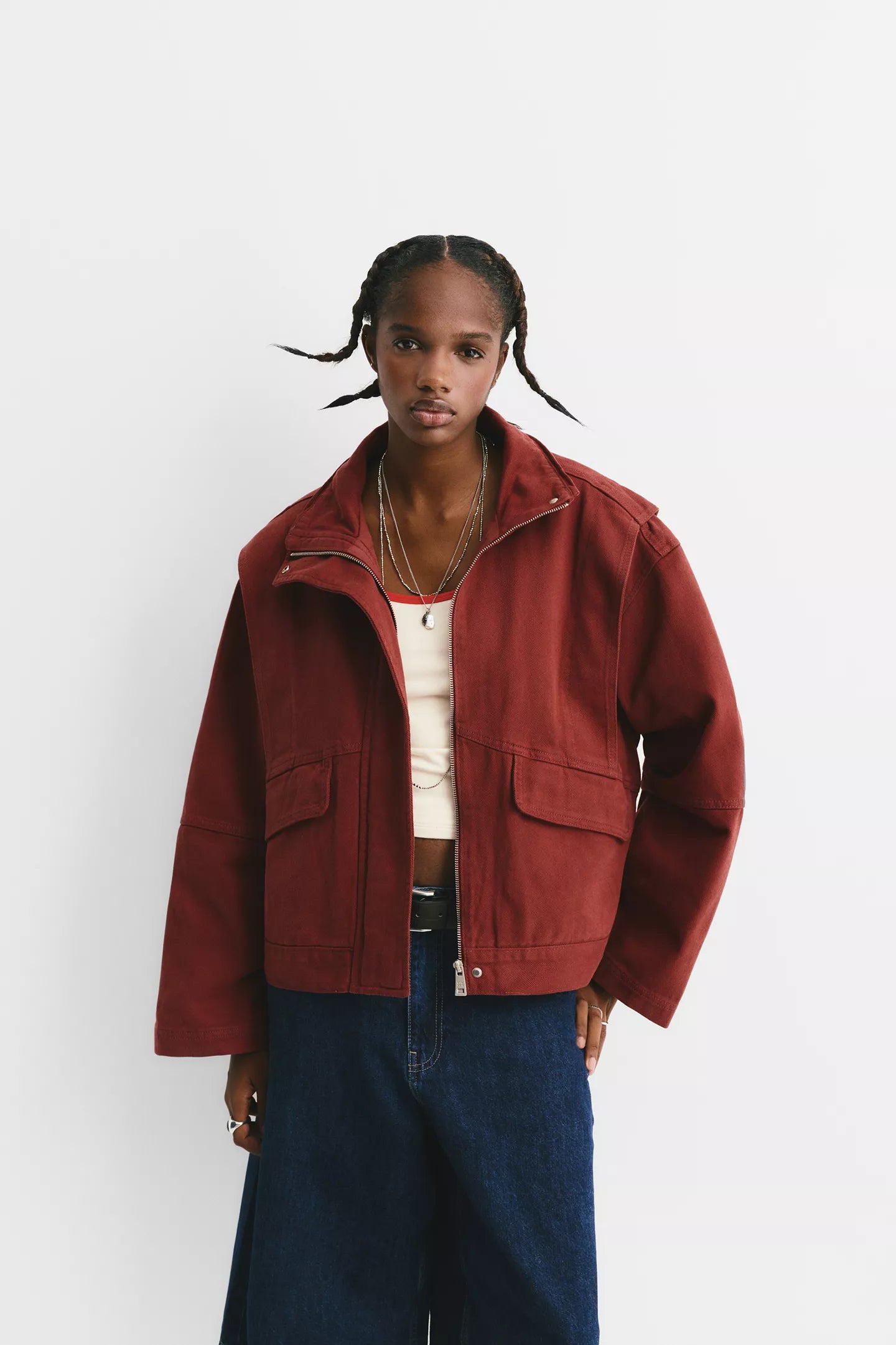 Red Jacket with Patch Pockets
