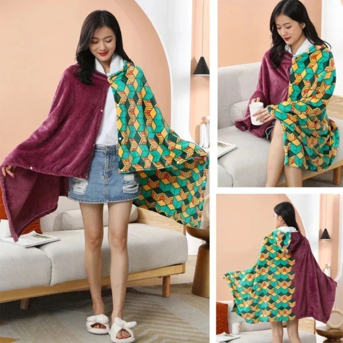 Demon Slayer Blanket Hoodie