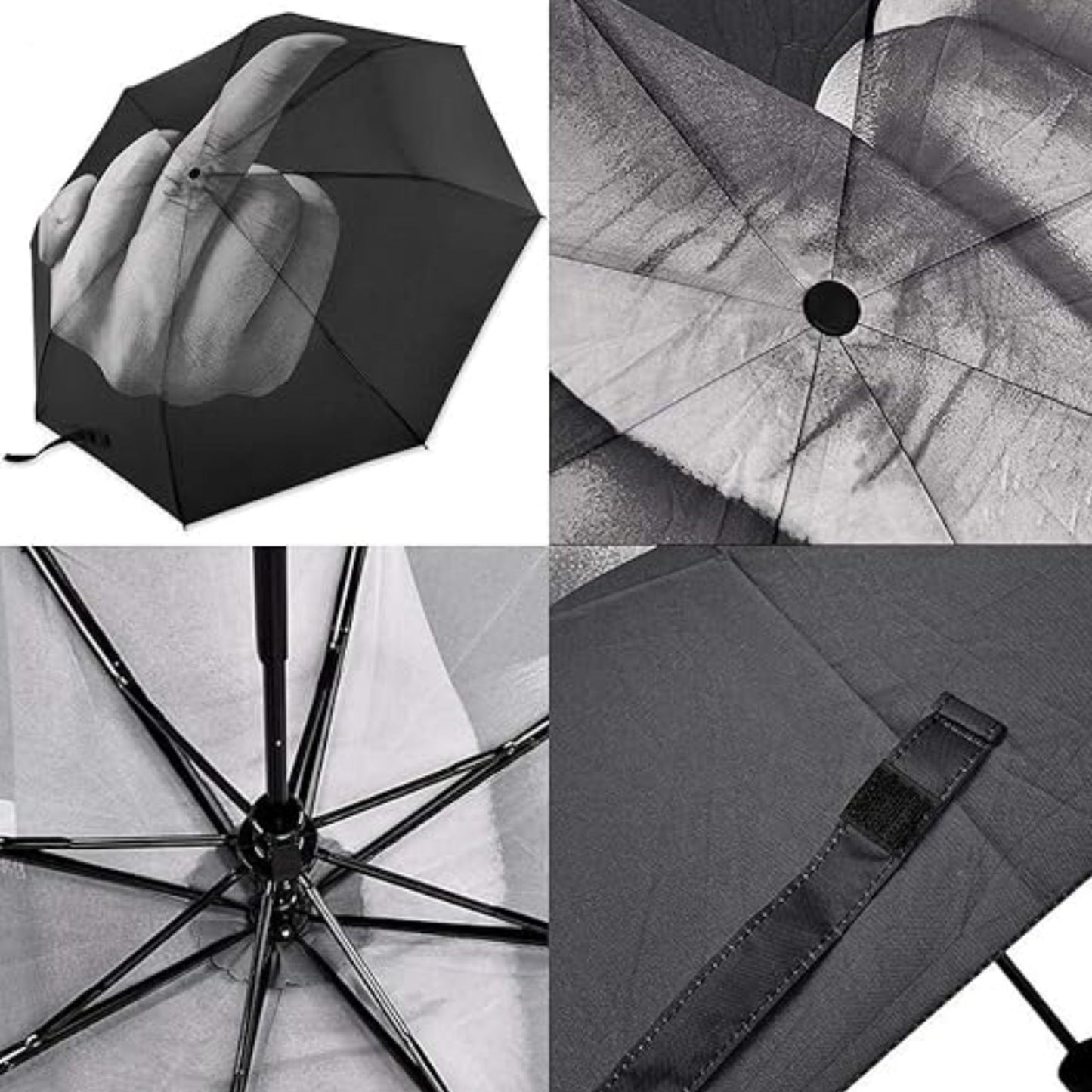 Compact Travel Umbrella Middle Finger Special Design