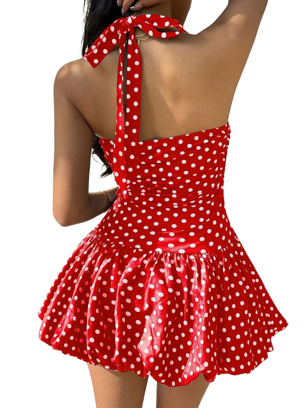 Polka Dot Floral Mini Dress