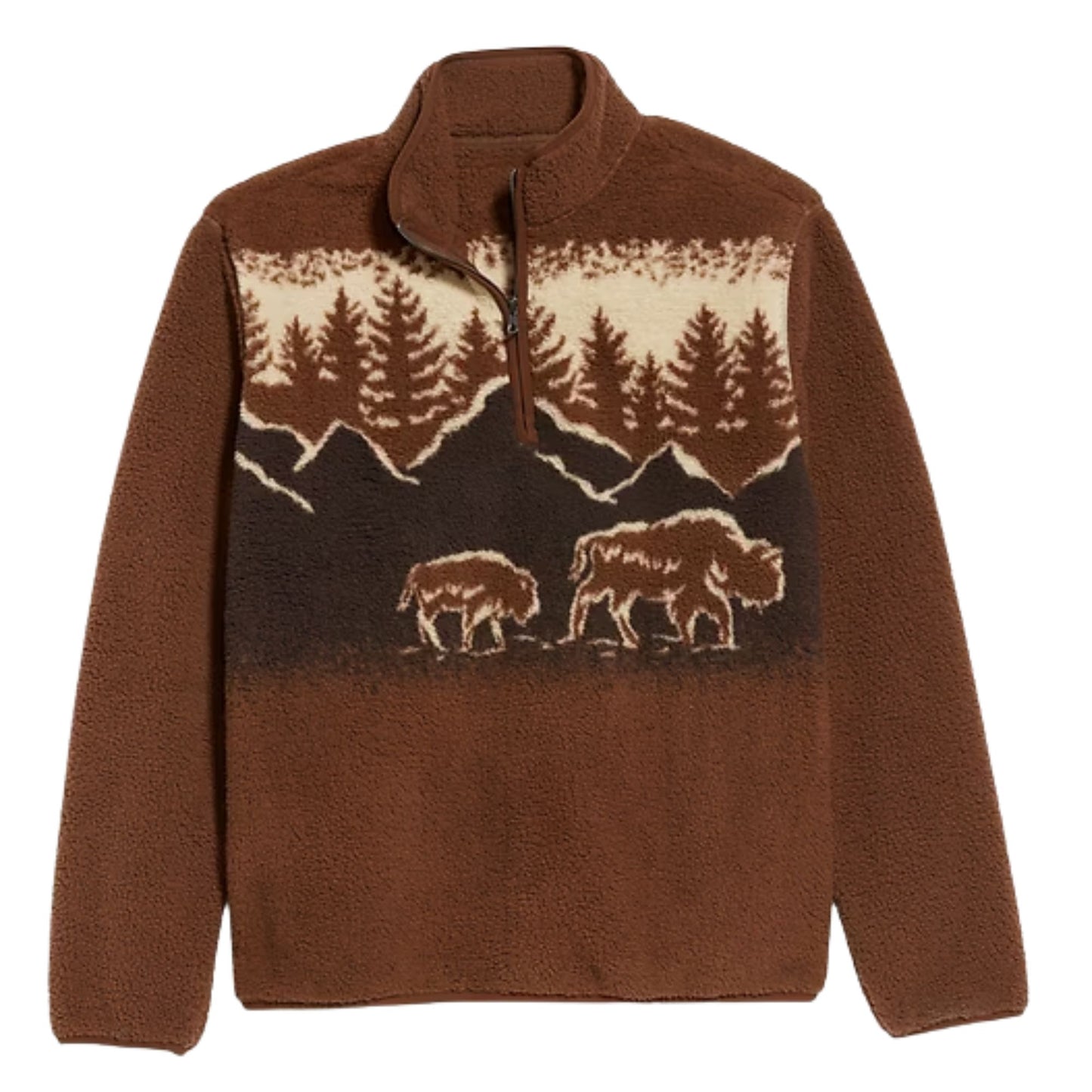 Printed Sherpa Quarter-Zip Fleeces