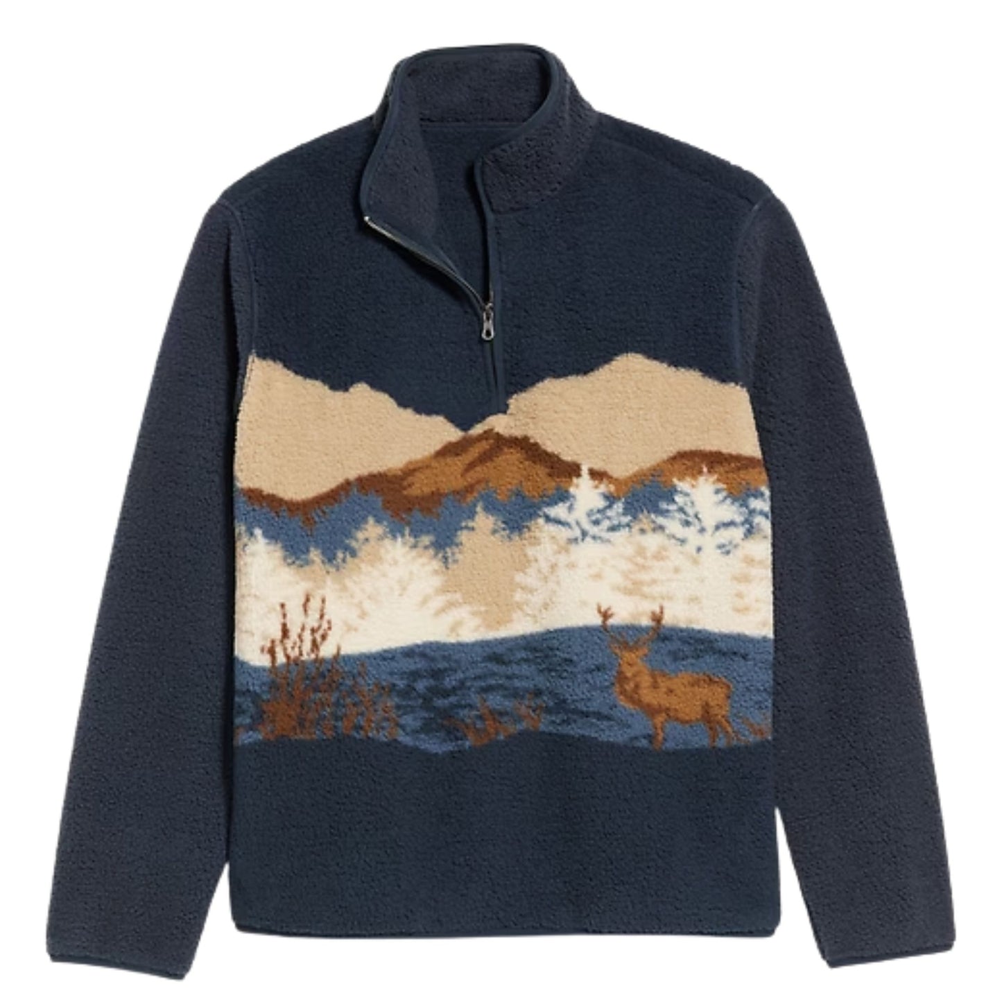 Printed Sherpa Quarter-Zip Fleeces