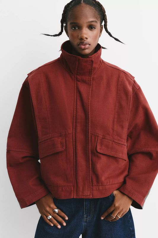 Red Jacket with Patch Pockets