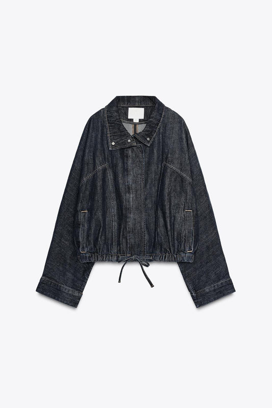 Batwing Sleeve Denim Jacket