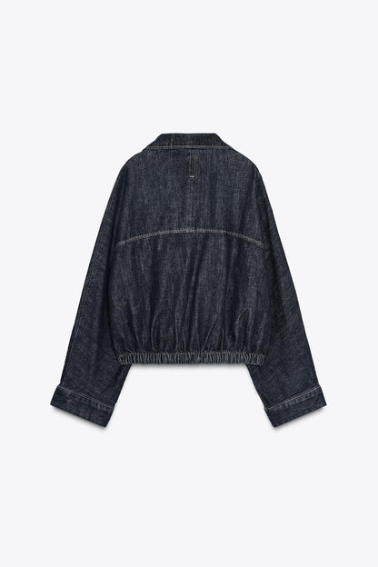 Batwing Sleeve Denim Jacket