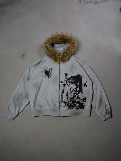 Faux Fur Misa Zip Up Hoodie