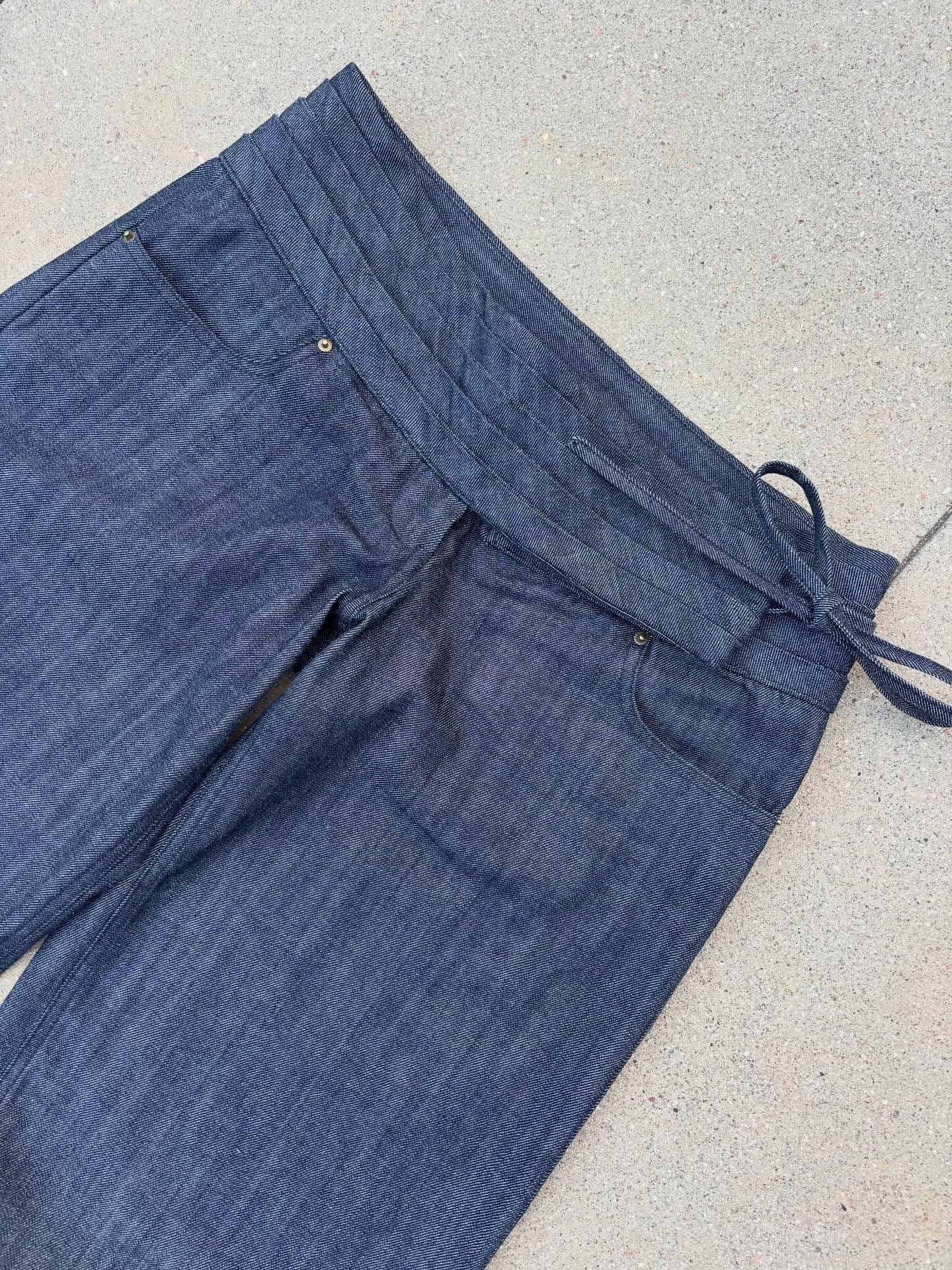 TIE UP SELVEDGE LOW RISE PANTS