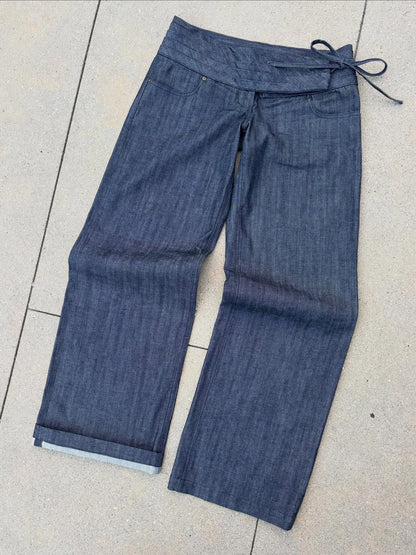 TIE UP SELVEDGE LOW RISE PANTS