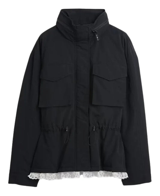 Lace-trim Cinched Jacket