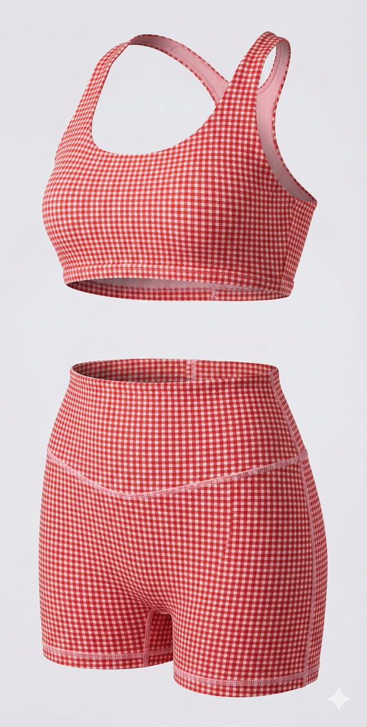 Micro-Check Scarlet Set