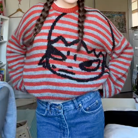 Cozy Cartoon Knit Sweater