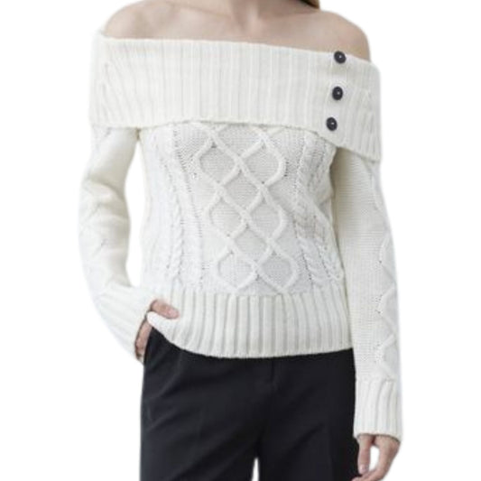 Off Shoulder Knitted Sweater