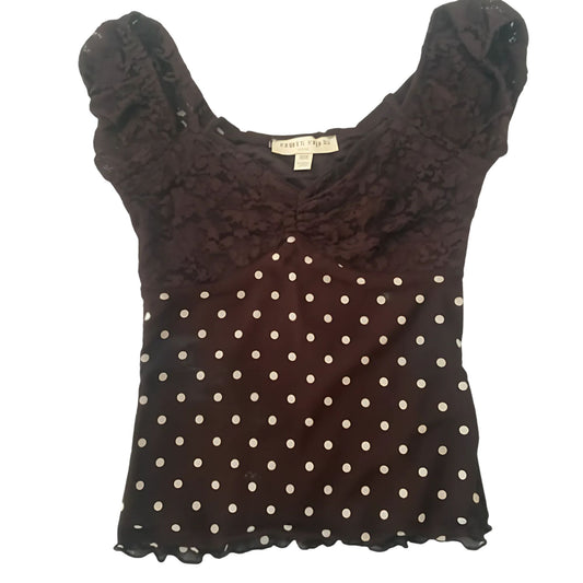 Polka Dot Brown Top