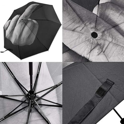 Compact Travel Umbrella Middle Finger Special Design