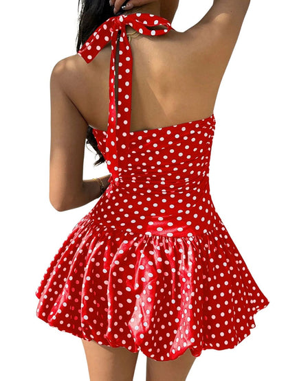 Polka Dot Floral Mini Dress