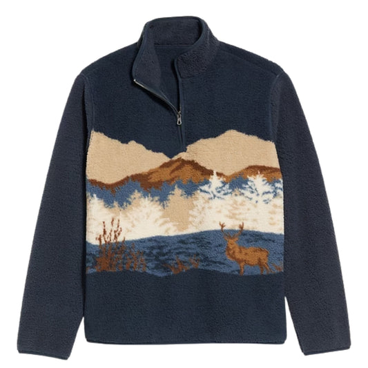 Printed Sherpa Quarter-Zip Fleeces