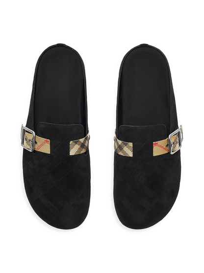 Check Suede Urchin Clogs